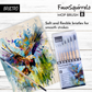 BRUSTRO Faux Squirrelo Mop Brush | Round, Set of 8 (Size- 1,4,5,8,10,12,14,16 ) | Synthetic and Natural Bristles, Wooden Handle , Ideal for Watercolor, Gouache, Inks Professional Artists