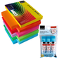 BRUSTRO Power Grip Glue Stick 8g, Pack of 3 With Copytinta Mixed Bright Colour Craft Paper, 80 GSM, A4 Size, Pack of 40 Sheets|Ideal for DIY Art & Crafts, Scrapbooking, Origami & Card Making