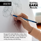 BRUSTRO Extra Dark Pencils | Black, Pack of 10 | Ideal for Drawing, Sketching, Mandala, Shading, Portrait for Artists, Fine Art Students