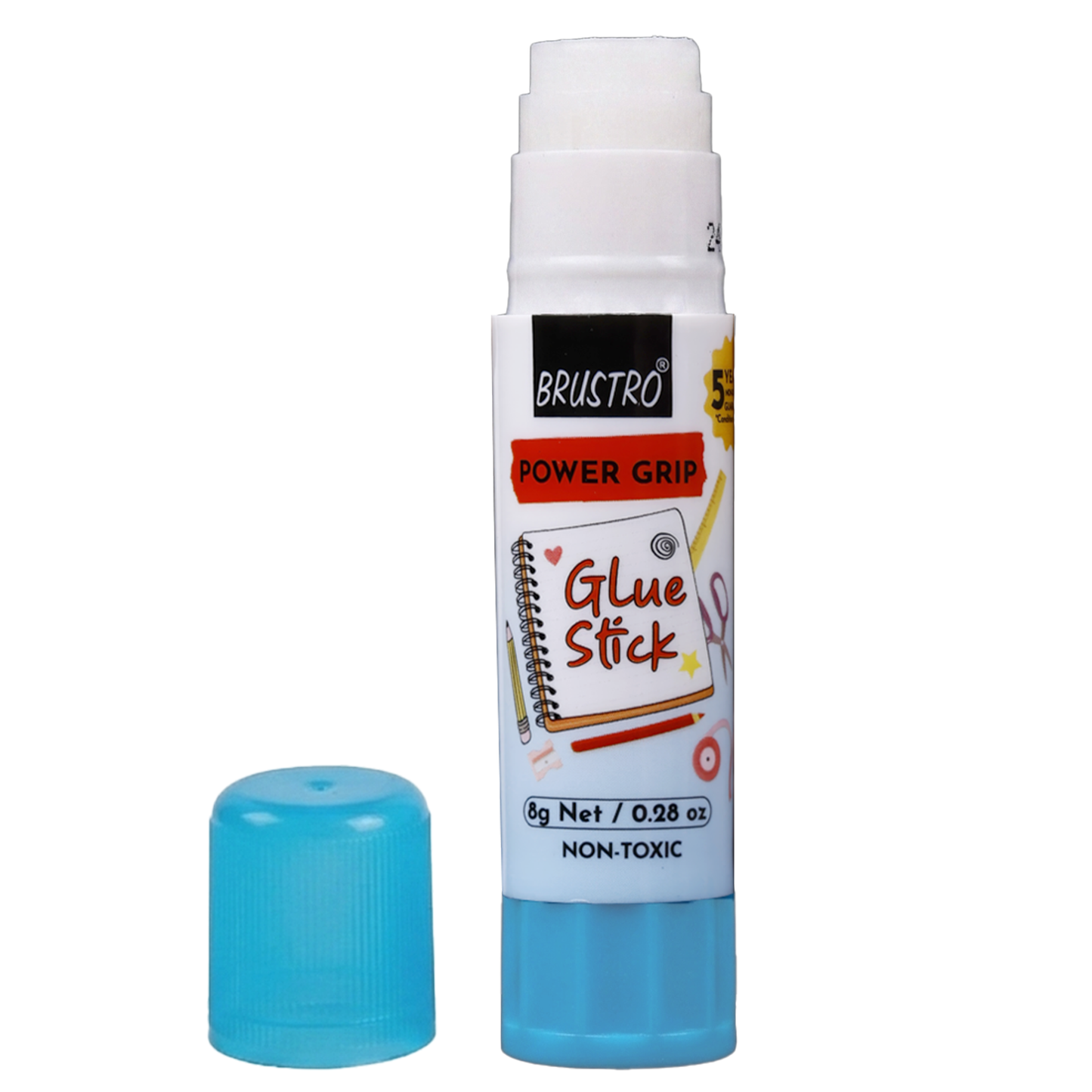 BRUSTRO Power Grip Glue Stick 8g, Pack of 3| Non-Toxic, Mess-Free Adhesive, Washable Glue for Paper, Photos & Crafts, DIY Projects, School and Office use