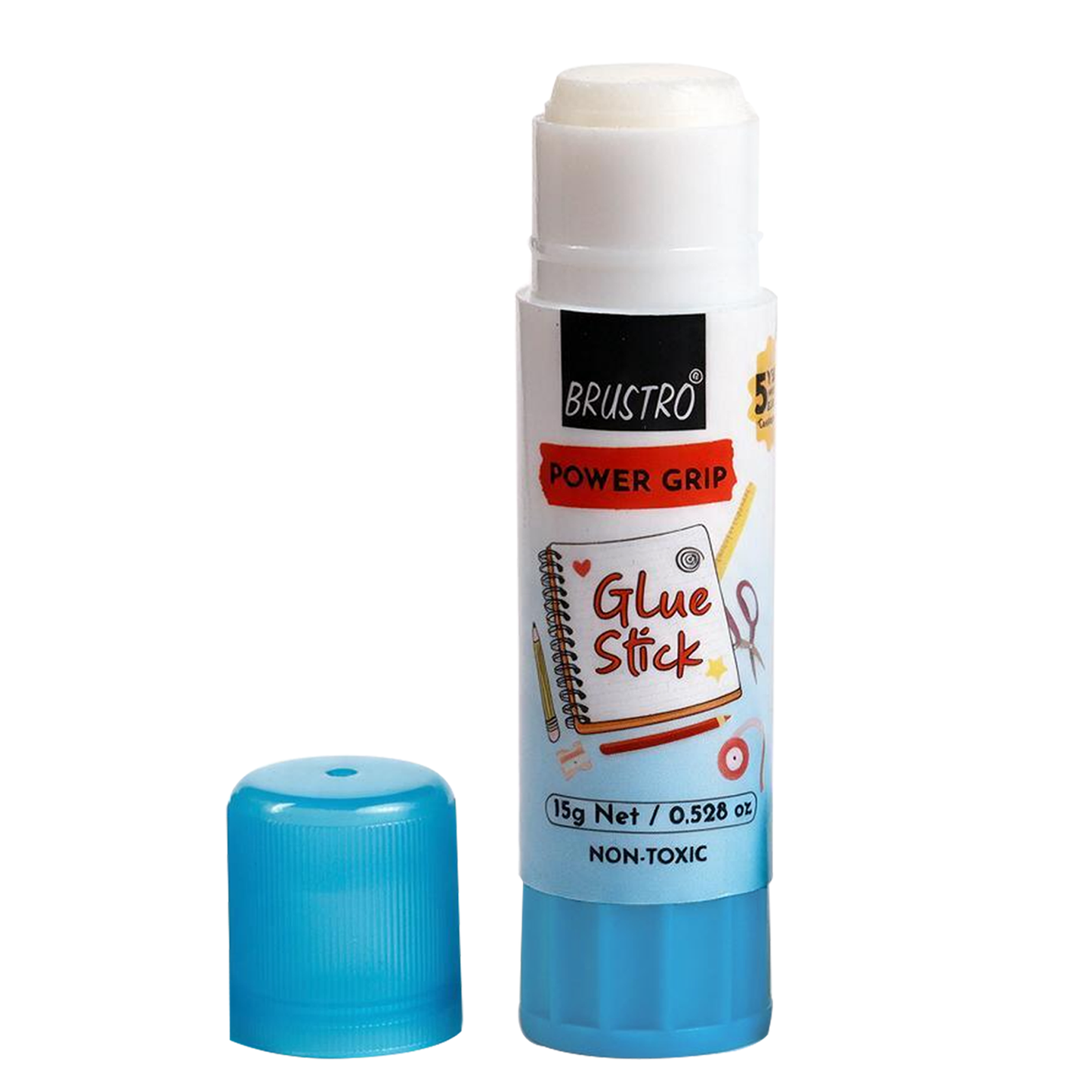 BRUSTRO Power Grip Glue Stick 15g, Pack of 3| Non-Toxic, Mess-Free Adhesive, Washable Glue for Paper, Photos & Crafts, DIY Projects, School and Office use