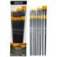 BRUSTRO Artists ’ Acrylic Colour Set of 24 with Gold Taklon Brush Set of 10, Acrylic Paper 400 GSM A4-12 Sheets and an A4 Size Tear Off Paper Palette.