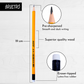 BRUSTRO 2HB Pencils |Pack of 2 (Total 24 Pencils)| Strong Grip, Extra Dark with Eraser Tip, Pre-Sharpened, Smooth Handwriting ,Ideal for Drawing,Sketching,Mandala,Graphite,Students,School,Office use