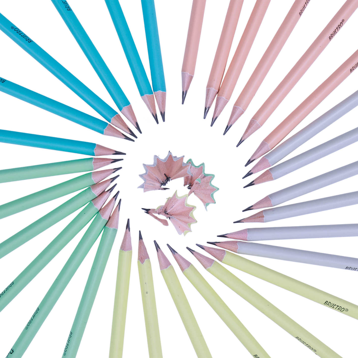 Brustro Pastelix HB Pencils|Pack of 30 (5 Colours x 6 Pencils), 2.2mm Lead With Latex free Rubber,Pre-Sharpened,Smooth Handwriting|Ideal For Sketching,Shading,Drawing,Portrait for Artist,Professionals