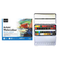 BRUSTRO Professional Artists Watercolor 48 Half Pan Set With 100% Cotton Watercolour Paper Pad, Cold Pressed, 300 GSM 12 Sheets, A4 (8.3x11.7 inches)