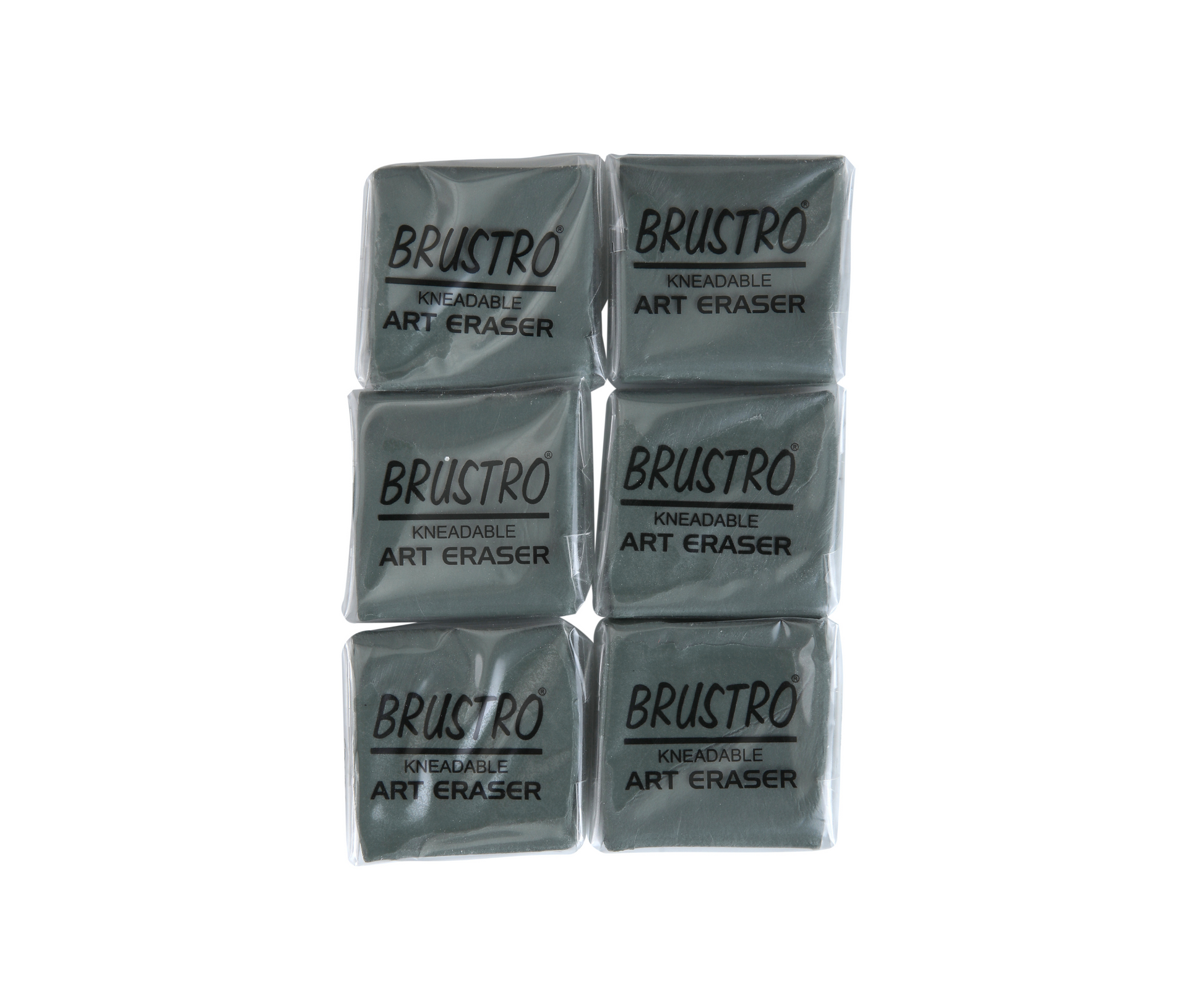 BRUSTRO kneadable Art Eraser Pack of 6 with Blending Stump Set