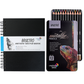 BRUSTRO Artist Metallic Colour Pencil Set of 12 Shades, 3.3mm lead With Wiro Bound Sketch Book, A5 (5.8x8.3 Inches), 120 Pages, 160 GSM|Ideal for Drawing, Sketching, Shading,Mandala Art