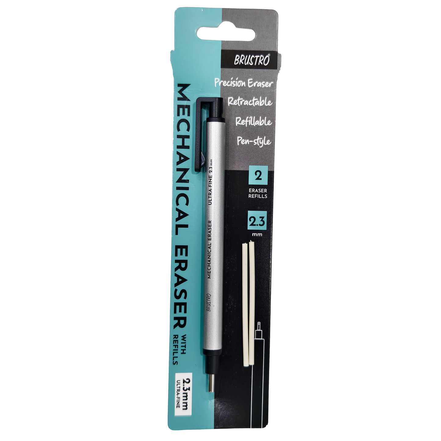 BRUSTRO Mechanical Precision Retractable Eraser | 2.3mm - Ultra-Fine Tip | Refillable, Perfect for Artists, Architects, Students, Professionals, Clean and Accurate Erasing.