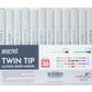 Brustro Twin Tip Alcohol Based Marker Sets (Set of 36 Basic) in Crossline PP See Through Box