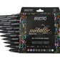 Brustro DIY Mandala Colouring Book 9"x9" 160 GSM 25 Perforated Sheets & Brustro Metallic Brush Pens - Soft Brush Tip for Calligraphy, Hand Lettering, Colouring, Card Making - Set of 10 Colors