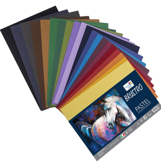 Brustro Artists Pastel Papers 160 GSM A3 Assorted Bright (Pack of 20 Sheets)