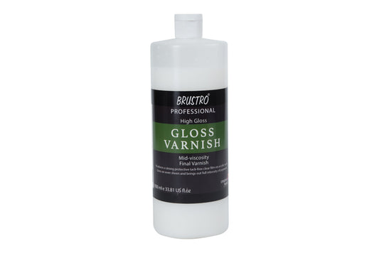 Brustro Artist's Varnish| High Gloss Finish |1000ml|Apply with Brush |Perfect Coating on Acrylic Painting,Non-yellowing,Transparent,Canvas,Paper, Artwork Protection.