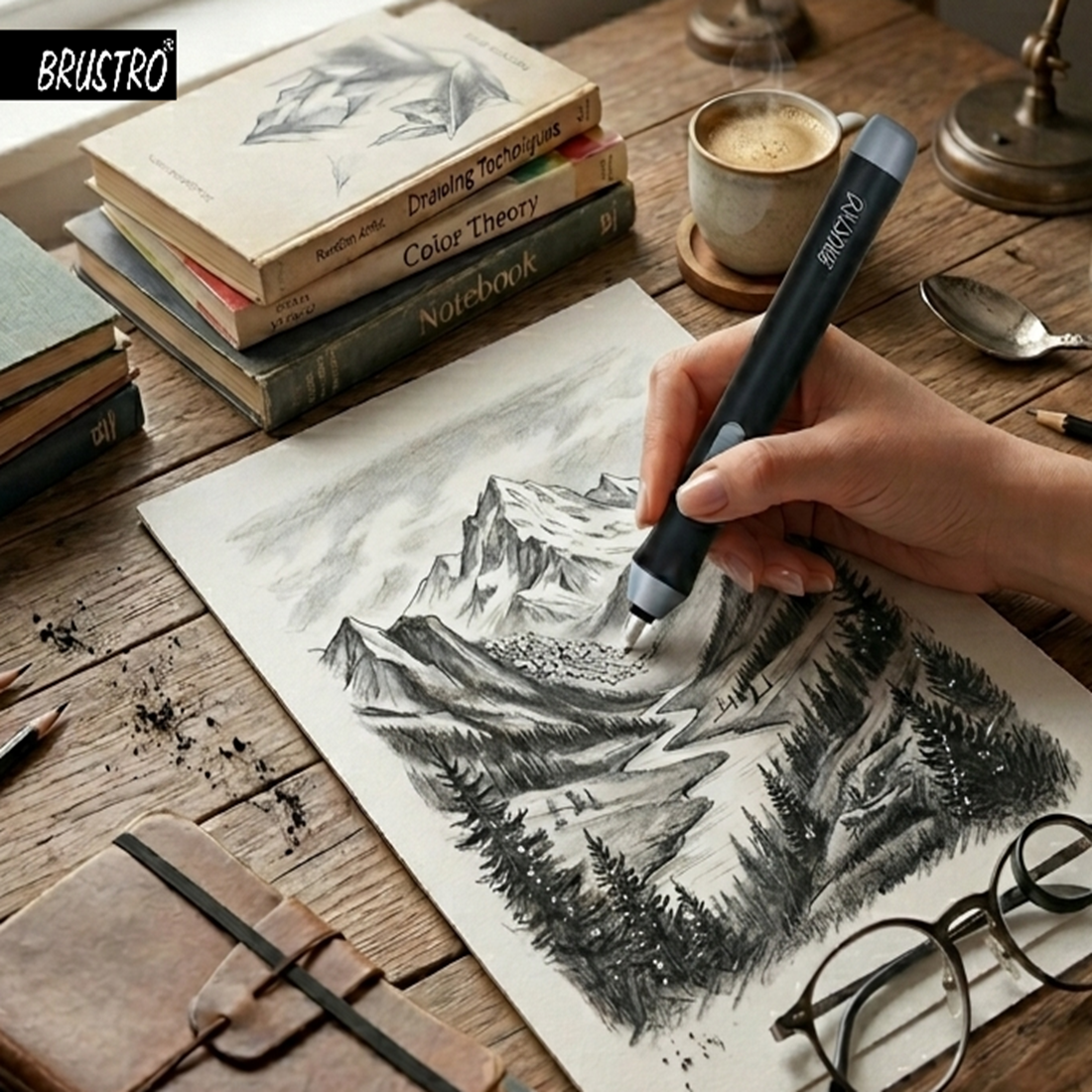 BRUSTRO Automatic Eraser | 2.3mm, 5mm| 22 Refills, 2 Eraser Holders