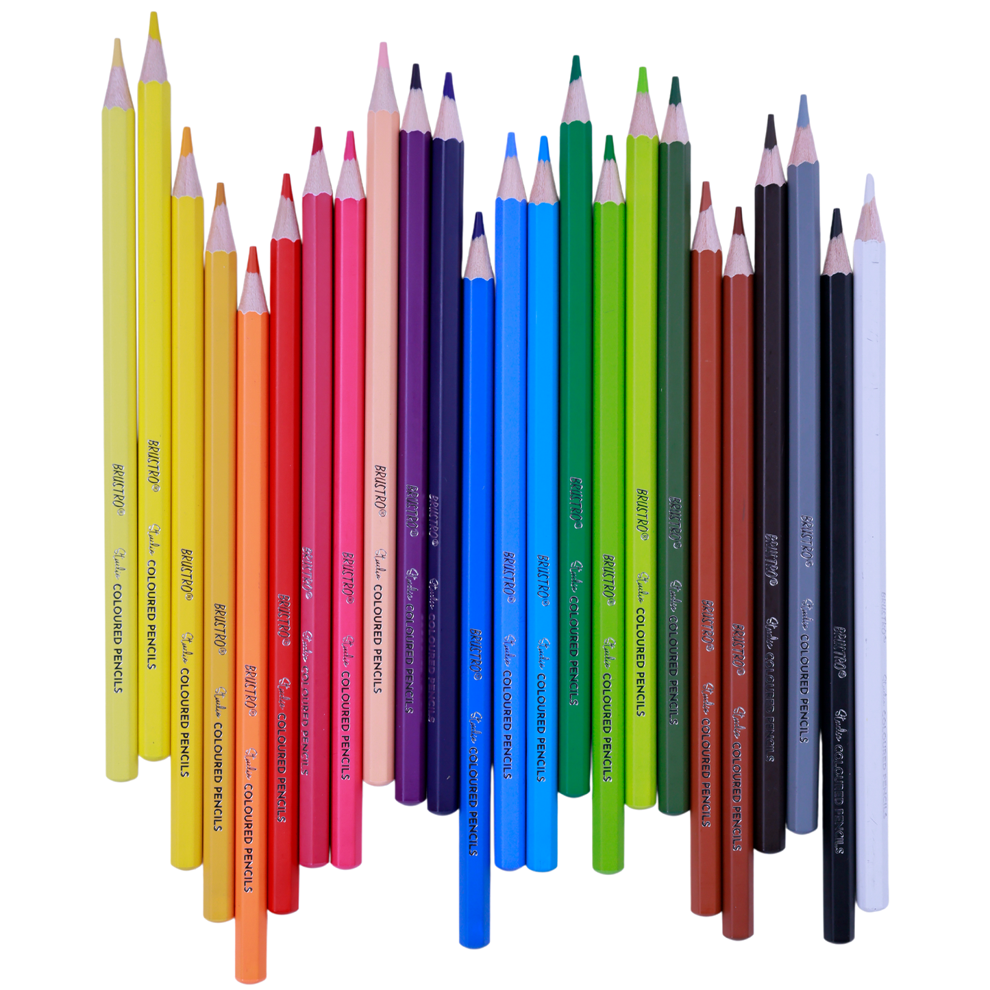 Brustro Studio Colour Pencil Set 24 in a Metal Tube|Break Resistant 3mm Lead,Easy to Blend,High Pigmented,Vibrant Colours,Non-Toxic,Pre-Sharpened|Ideal For Sketching, Drawing, Portrait