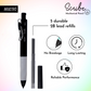 BRUSTRO Scribe Mechanical Pencil 2B | Tip 2MM, Set of 2 (Smoke Grey & Turquoise Blue) with Built-in Sharpener and 5 Extra Leads |Ideal For Writing,Sketching,Drawing,Mandala Arts,Schools