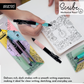 BRUSTRO Scribe Mechanical Pencil 2B | Tip 2MM, Set of 2 (Smoke Grey & Turquoise Blue) with Built-in Sharpener and 5 Extra Leads |Ideal For Writing,Sketching,Drawing,Mandala Arts,Schools