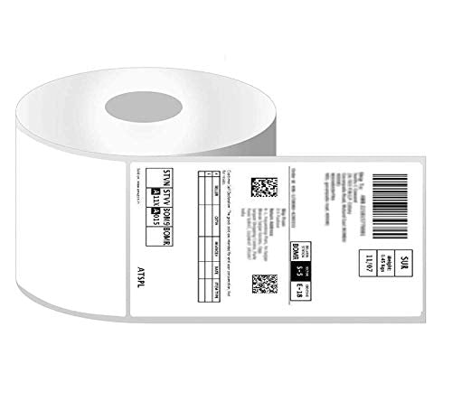 Brustro Self Adhesive White Direct Thermal Shipping Labels Stickers, 4 X 6-inch (100x150 mm = 500 Lables) 1-inch Core
