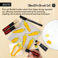 BRUSTRO StencilPro Brush Set of 3| Sizes 6, 8 & 10, Natural Hog Bristle, Wooden Short Handle, Flat-Top Brushes|Ideal for Stencilling, Texture Layering, DIY Craft Work with Acrylic, Oil, Gouache Paints