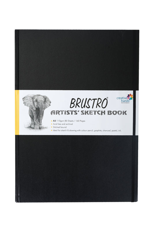 Brustro Artists Stitched Bound Sketch Book, A3 Size, 160 Pages, 110 GSM