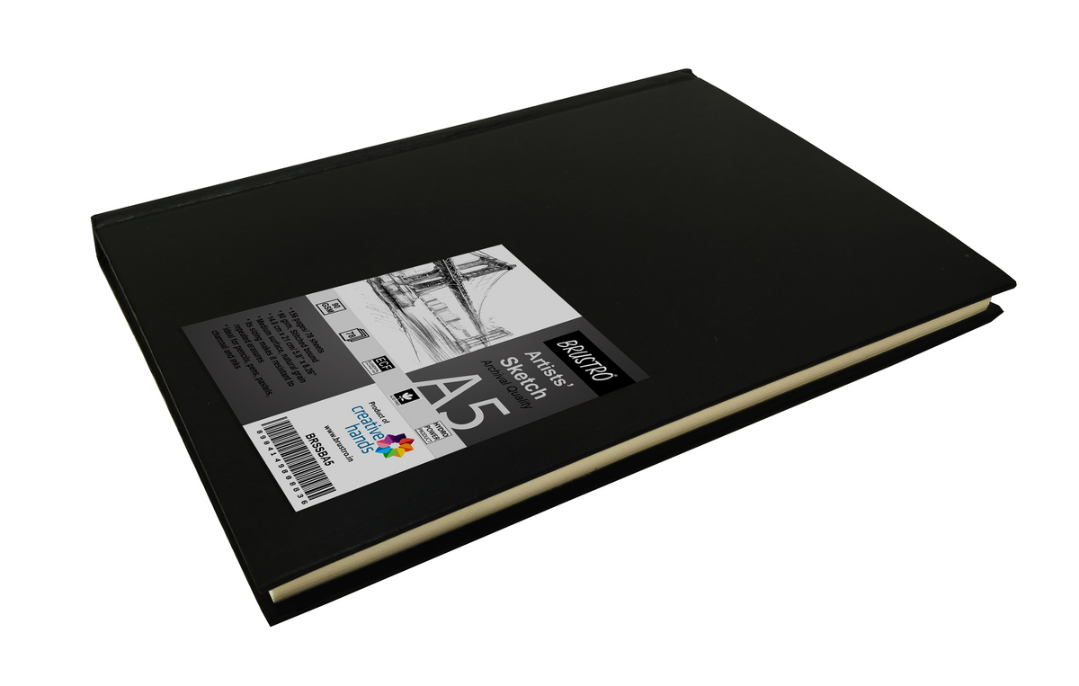 Book 156 Brustro Artists Stitched Bound Sketch Book A5, 90 GSM, 156 Pages ...