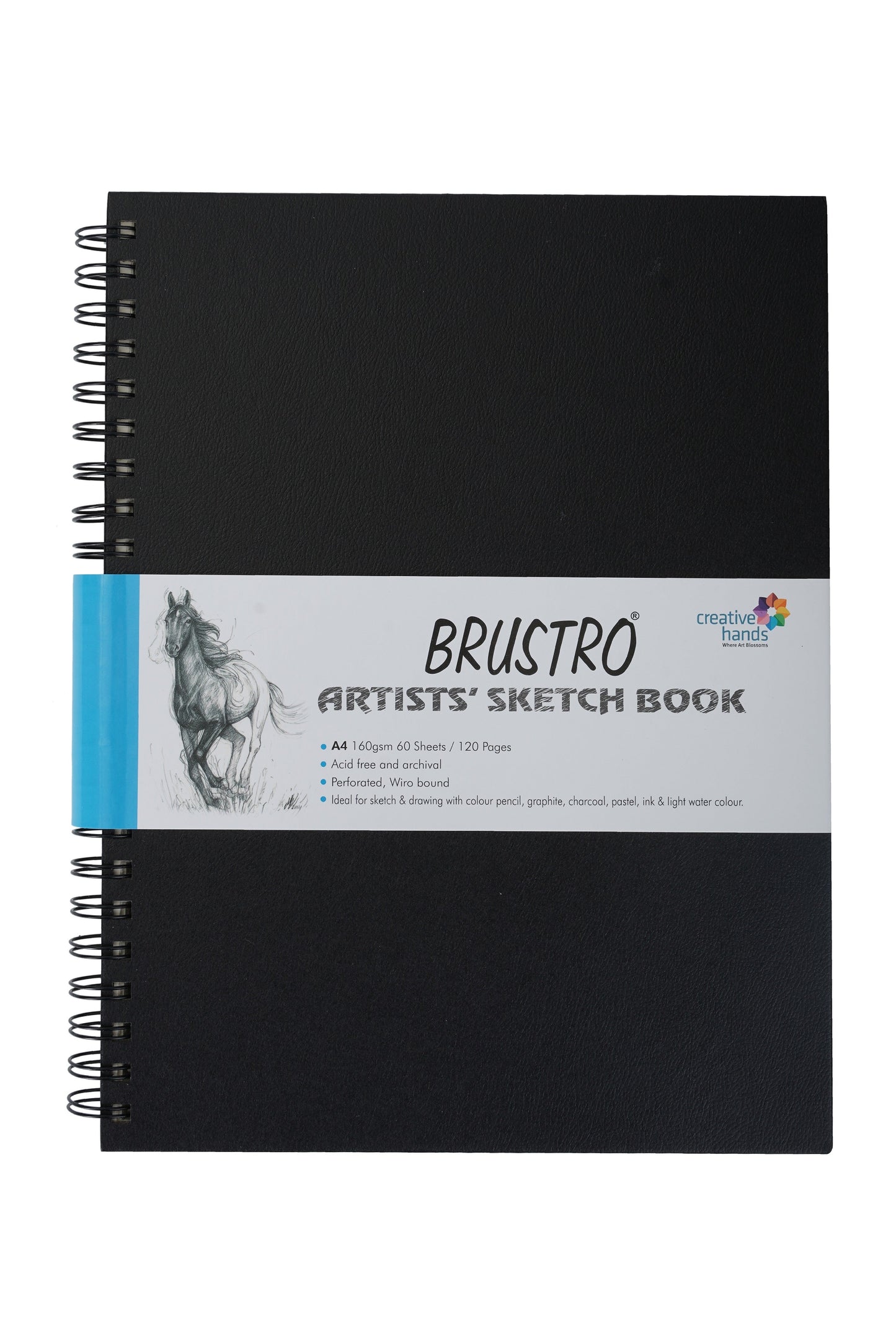 Brustro Artists Wiro Bound Sketch Book, A4 Size, 120 Pages, 160 GSM (Acid Free)