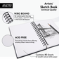 Brustro Artists Wiro Bound Sketch Book , Size 5.5" x 8.5" (Inches), 160 Pages / 80 Sheets , 130 GSM , Medium Surface, Natural Grain