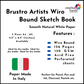 Brustro Artists Wiro Bound Sketch Book , Size 5.5" x 8.5" (Inches), 156 Pages / 78 Sheets , 130 GSM
