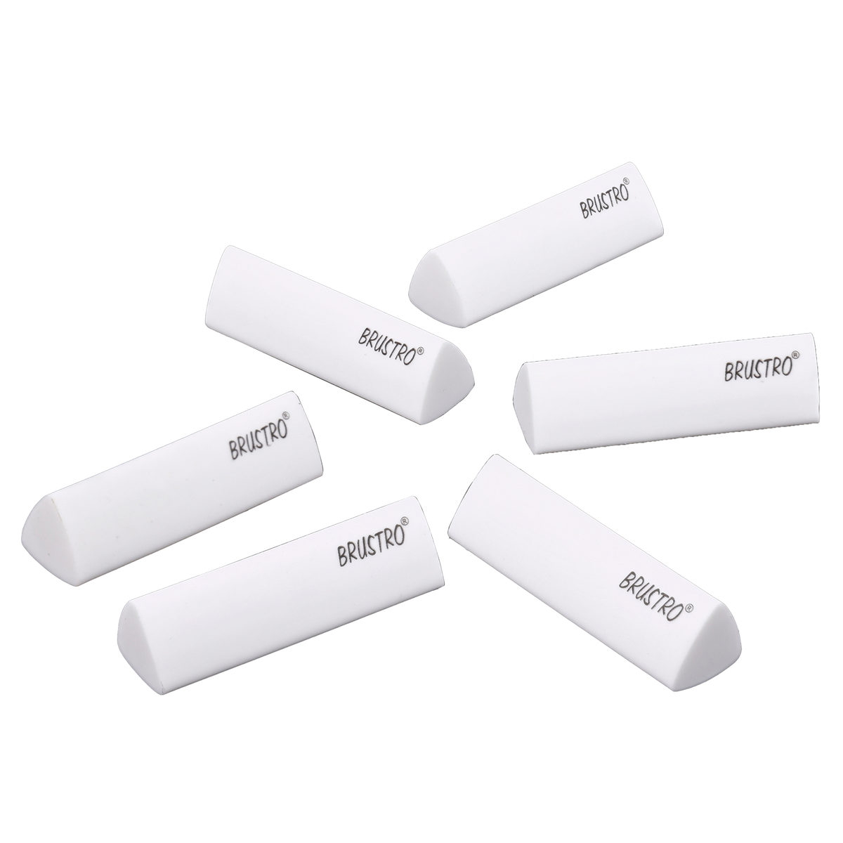 Brustro TriClean Triangle Eraser, Pack of 1 (Total 6 Erasers) , Dust & PVC Free, TPE Material | Ideal for Sketching, Drawing, Graphite and Charcoal, Artists, Students, Hobbyists