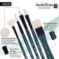BRUSTRO Artists’ VerdeStroke Brush Set of 12 with free Brush Roll | Natural Hog Bristles, Birchwood Handles| Ideal for Acrylic, Oil Painting & Charcoal Blending on Paper, Canvas, Boards