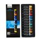 BRUSTRO Artist's Watercolour Paint | Set of 12 Colours X 5ML Tubes | Ideal for Landscape, Portrait, Paper, Painting, Artist, Professional watercolor, Transparent Colors, Painting Dry & Wet, Fine Art