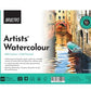 BRUSTRO Artists ’ Watercolour Set of 24 Colours X 12ML Tubes with 25% cotton 300gsm A5 spiral pad and Aqua Strokes brush set of 6