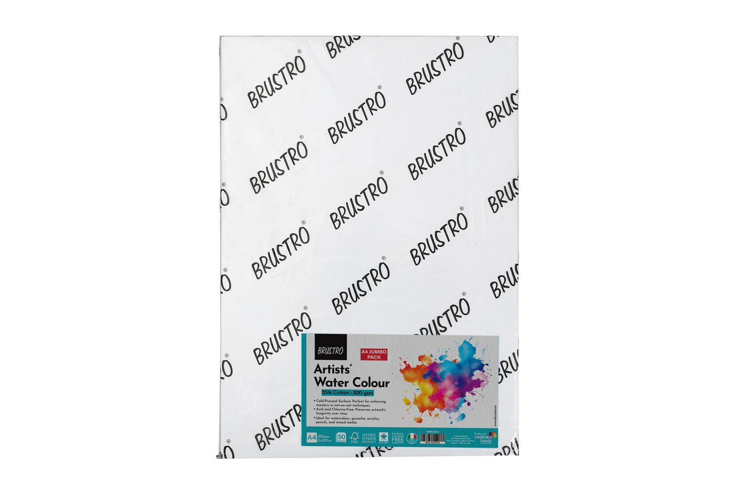 Brustro Artists' WC 25% Cotton 300gsm Cold Pressed Jumbo - A4 (50 Sheets)