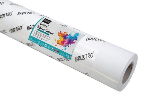 Brustro Artists' Watercolour 25% Cotton Paper Roll 300 gsm Cold Pressed Size 75 cm(30") x 10 mtr