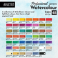 BRUSTRO Professional Artists Watercolor 48 Half Pan Set With 100% Cotton Watercolour Paper Pad, Cold Pressed, 300 GSM 12 Sheets, A4 (8.3x11.7 inches)