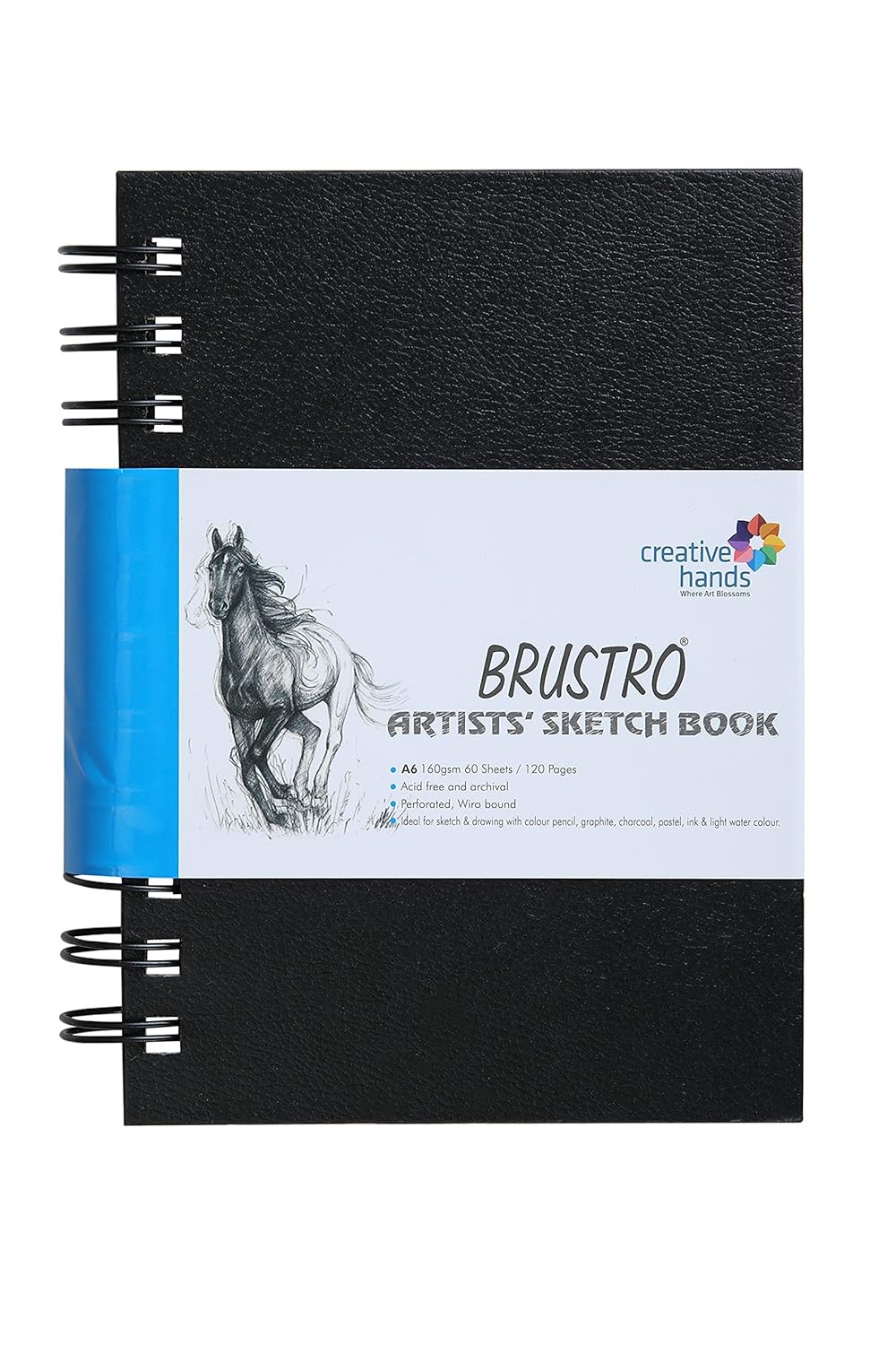 Brustro Artists Small Wiro Bound Sketch Book, A6 Size, 120 Pages, 160 GSM