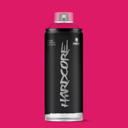 MTN Hardcore High Pressure Spray Paints |DIY, Quick Drying with gloss finish for most surfaces like Porous, Non-porous, Metal, Wood, and Walls - 400ml Magenta