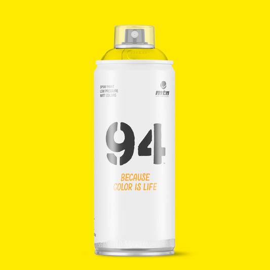 MTN 94 Low Pressure Spray Paints | DIY, Quick Drying, Matt finish, Porous, Non-porous, Metal, Wood, and Walls - 400ml - Light Yellow Shade