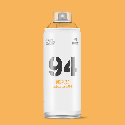 MTN 94 Low Pressure Spray Paints | DIY, Quick Drying, Matt finish, Porous, Non-porous, Metal, Wood, and Walls - 400ml - Medium Yellow Shade