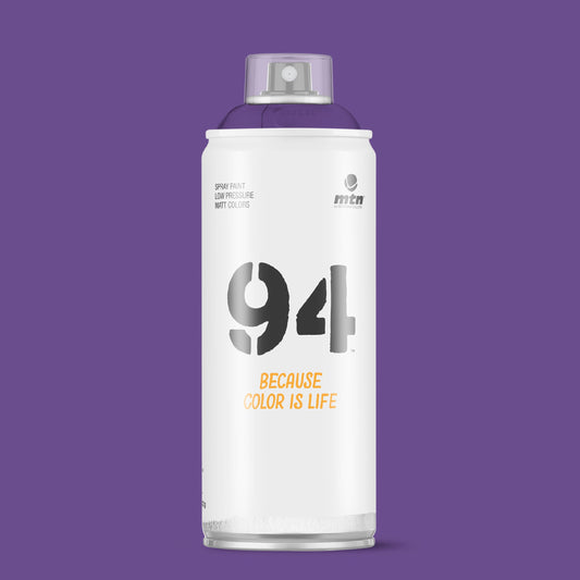 MTN 94 Low Pressure Spray Paints | DIY, Quick Drying, Matt finish, Porous, Non-porous, Metal, Wood, and Walls - 400ml - Ultraviolet Shade
