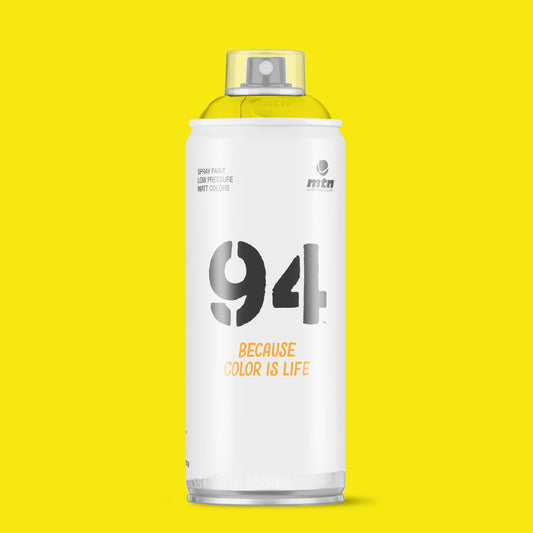MTN 94 Low Pressure Spray Paints | DIY, Quick Drying, Matt finish, Porous, Non-porous, Metal, Wood, and Walls - 400ml - Sulfur Yellow Shade