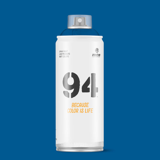 MTN 94 Low Pressure Spray Paints | DIY, Quick Drying, Matt finish, Porous, Non-porous, Metal, Wood, and Walls - 400ml - Electric Blue Shade