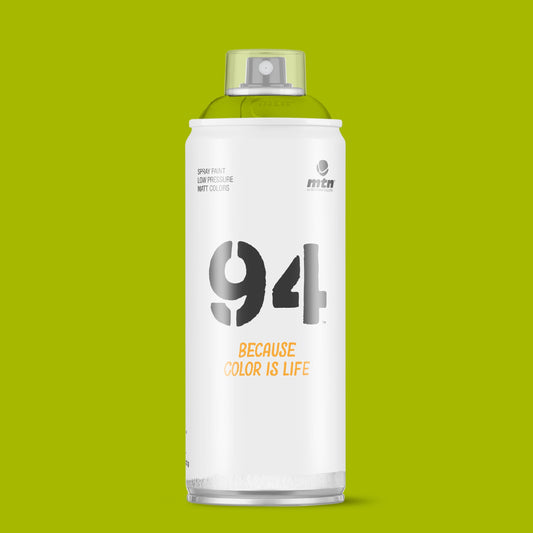 MTN 94 Low Pressure Spray Paints | DIY, Quick Drying, Matt finish, Porous, Non-porous, Metal, Wood, and Walls - 400ml - Guacamole Green Shade