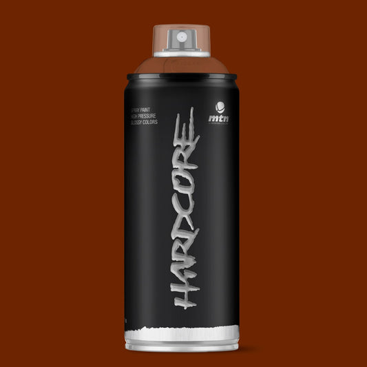 MTN Hardcore High Pressure Spray Paints |DIY, Quick Drying with gloss finish for most surfaces like Porous, Non-porous, Metal, Wood, and Walls - 400ml Rust Red