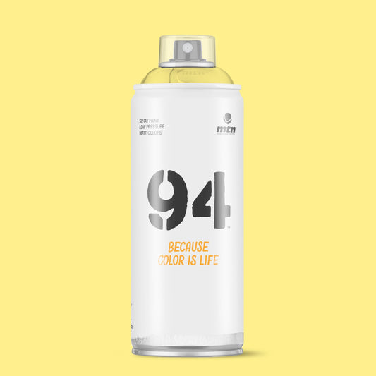MTN 94 Low Pressure Spray Paints | DIY, Quick Drying, Matt finish, Porous, Non-porous, Metal, Wood, and Walls - 400ml - Party Yellow Shade