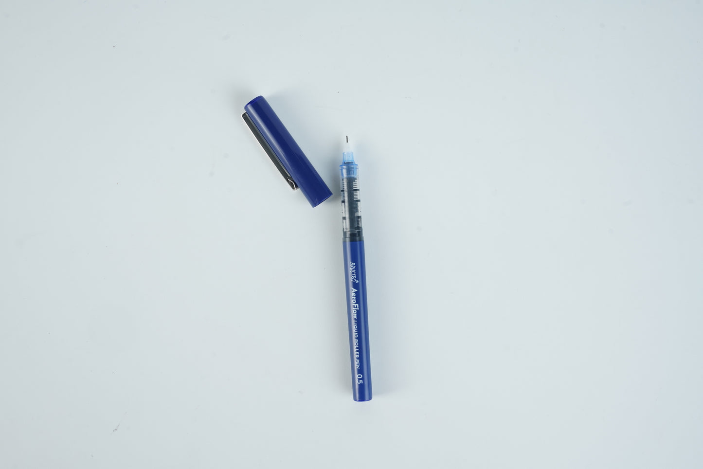 BRUSTRO AeroFlow Liquid Ink Rollerball Pens 0.5 Micro Tip Pack of 3 (Blue ink)