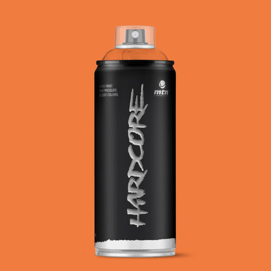 MTN Hardcore High Pressure Spray Paints |DIY, Quick Drying with gloss finish for most surfaces like Porous, Non-porous, Metal, Wood, and Walls - 400ml Pastel Orange