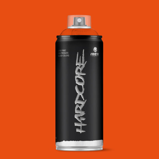 MTN Hardcore High Pressure Spray Paints |DIY, Quick Drying with gloss finish for most surfaces like Porous, Non-porous, Metal, Wood, and Walls - 400ml Orange