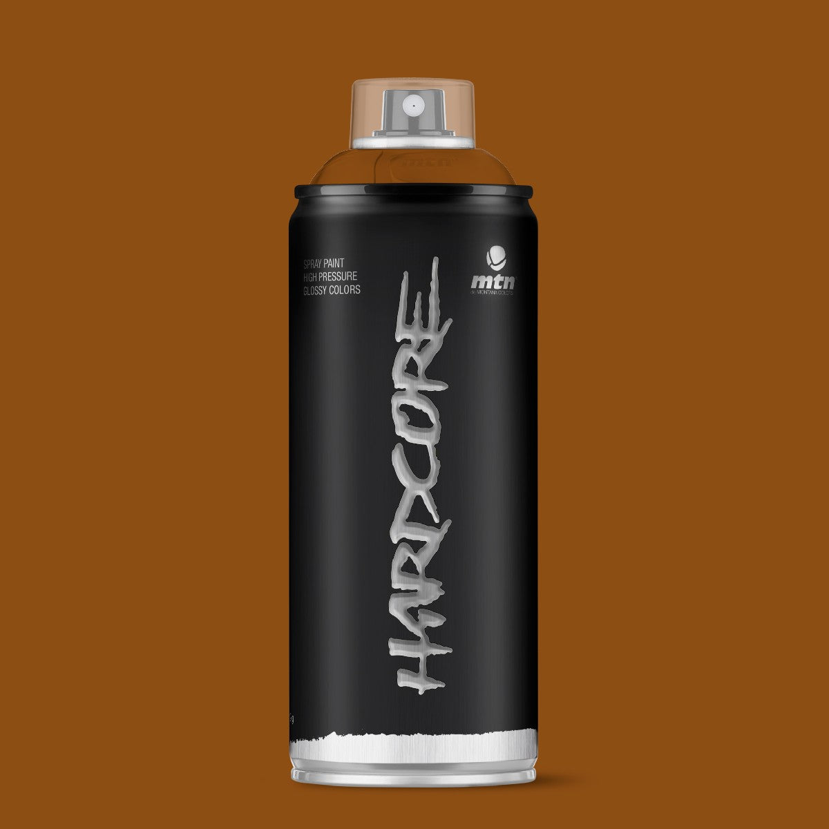 MTN Hardcore High Pressure Spray Paints |DIY, Quick Drying with gloss finish for most surfaces like Porous, Non-porous, Metal, Wood, and Walls - 400ml Toasted Brown