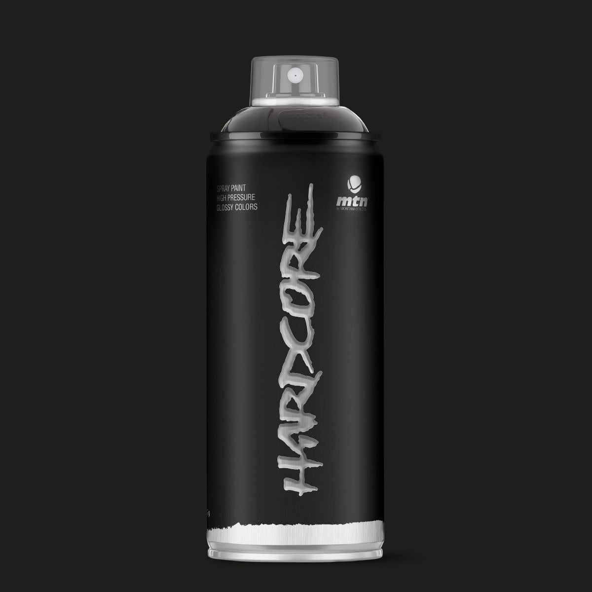 MTN Hardcore High Pressure Spray Paints |DIY, Quick Drying with gloss finish for most surfaces like Porous, Non-porous, Metal, Wood, and Walls - 400ml Gloss Black