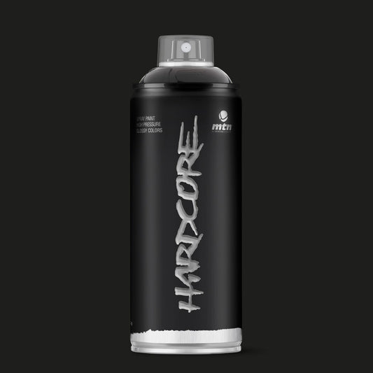 MTN Hardcore High Pressure Spray Paints |DIY, Quick Drying with gloss finish for most surfaces like Porous, Non-porous, Metal, Wood, and Walls - 400ml Gloss Black